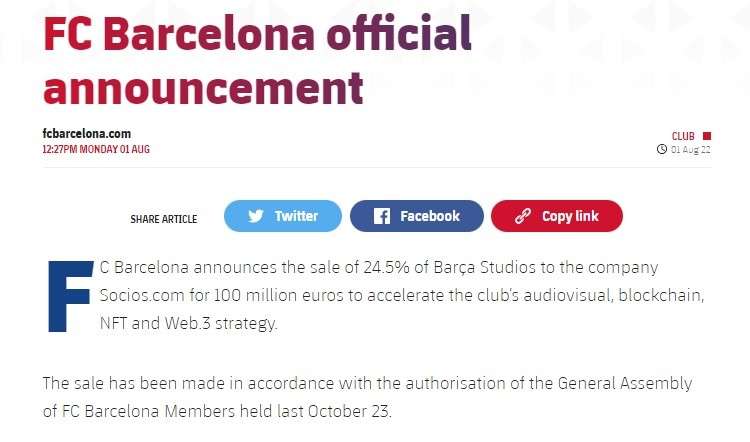 Image 2 : FC Barcelona Announced Partnership 