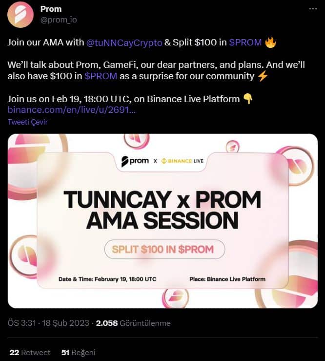 Prom.io and tuNNCay Become Binance Live Channel Partners - Congrats! (Feb, 2023)