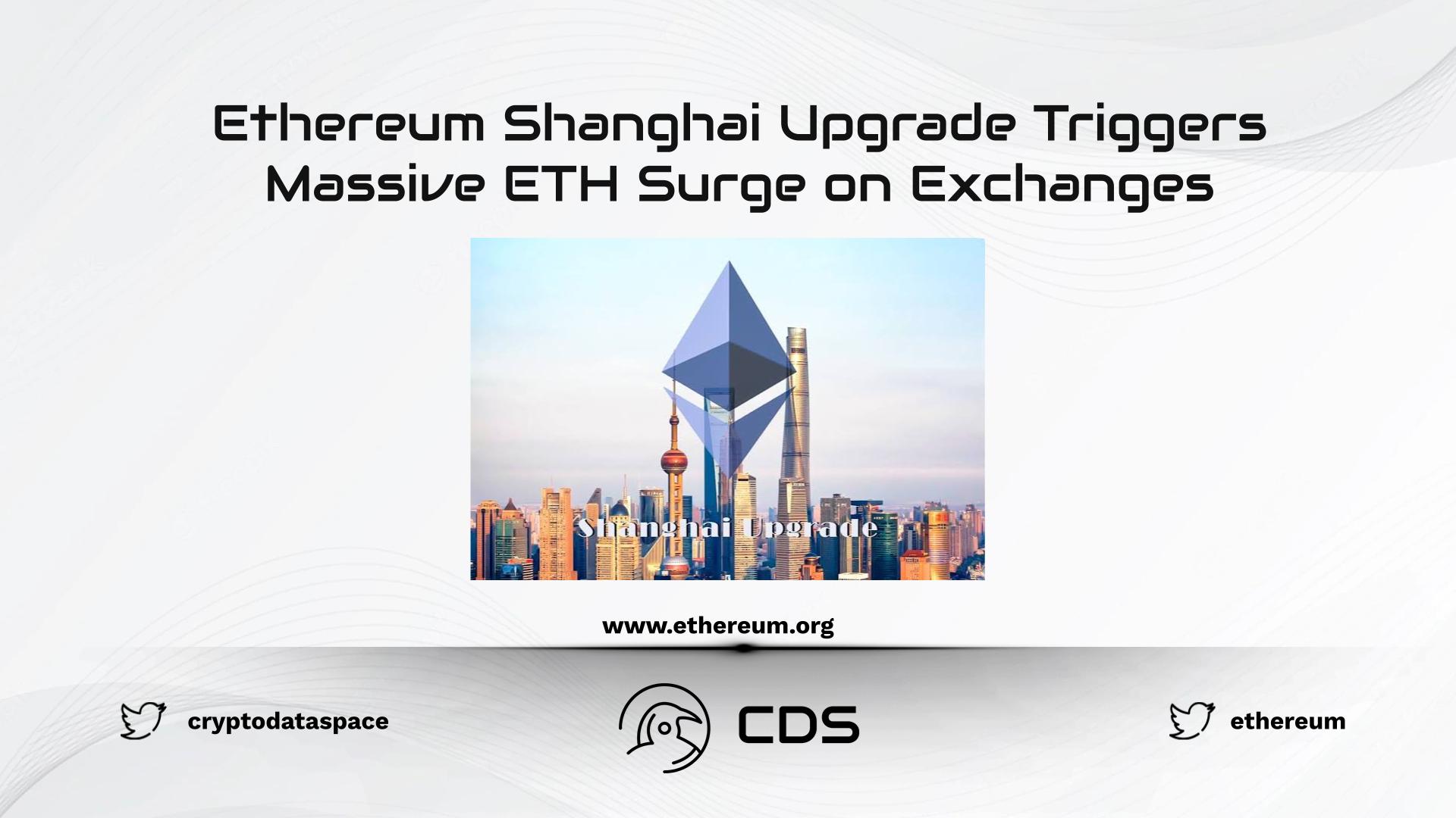 Ethereum Shanghai Upgrade Triggers Massive ETH Surge on Exchanges