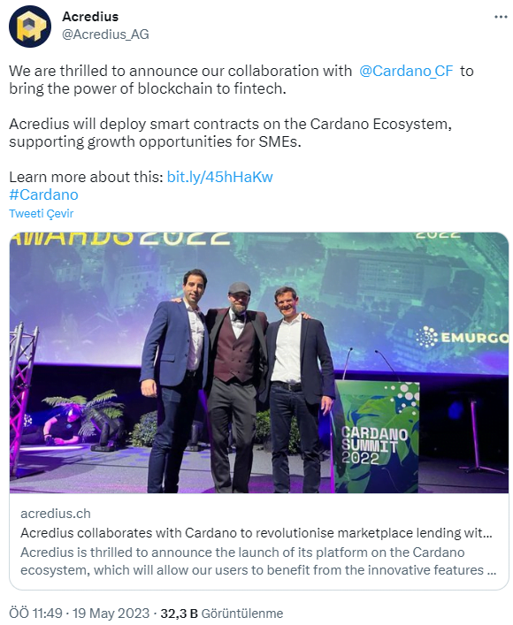 Cardano (ADA) Partners With Acredius Fundraising Platform