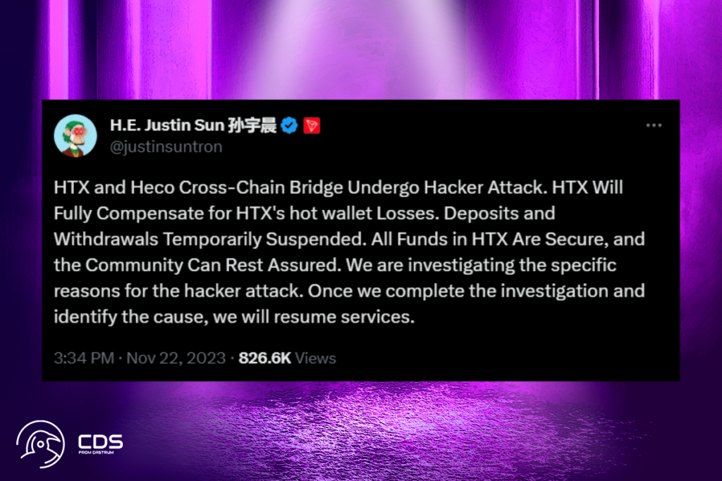 Crypto Exchange HTX Experiences a Net Outflow of $258 Million as a Result of Vulnerabilities