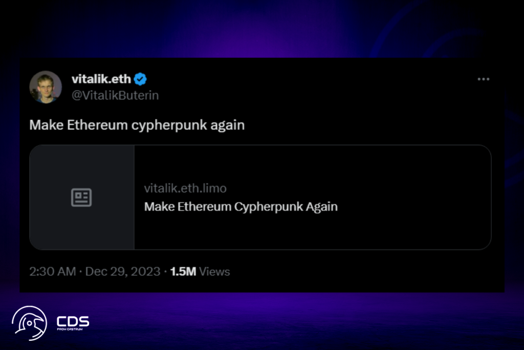 Ethereum Must Go Cypherpunk Again, Says Vitalik Buterin - 2023