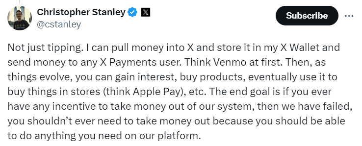X Unveils Vision for Comprehensive Payment Features, Including In-App Wallet and Interest Earnings