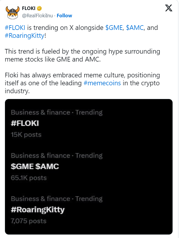 Floki Inu Emerges as Top Dog Amidst Meme Coin Frenzy Ignited by Roaring Kitty Rally