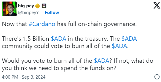 Can a Treasury Burn Propel Cardano's Price?