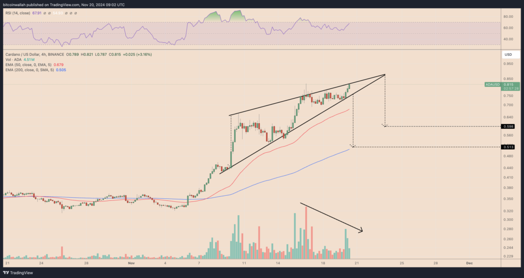 Cardano Price Surge Faces Correction Risk: 35% Drop Possible For Ada