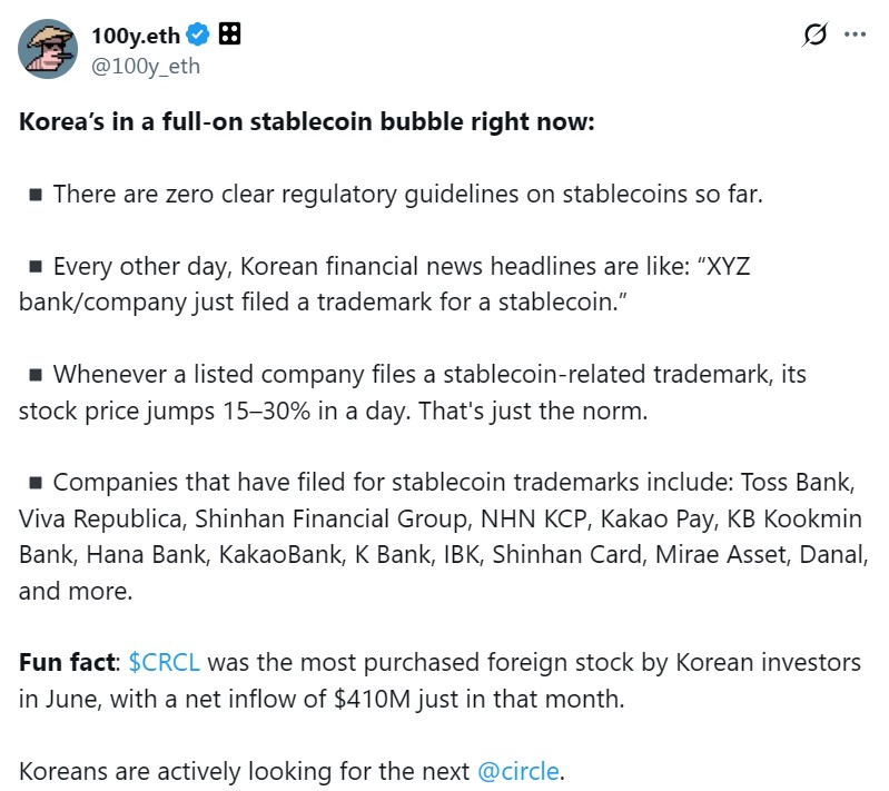 South Korean Banks Stocks Rise After Stablecoin Filings