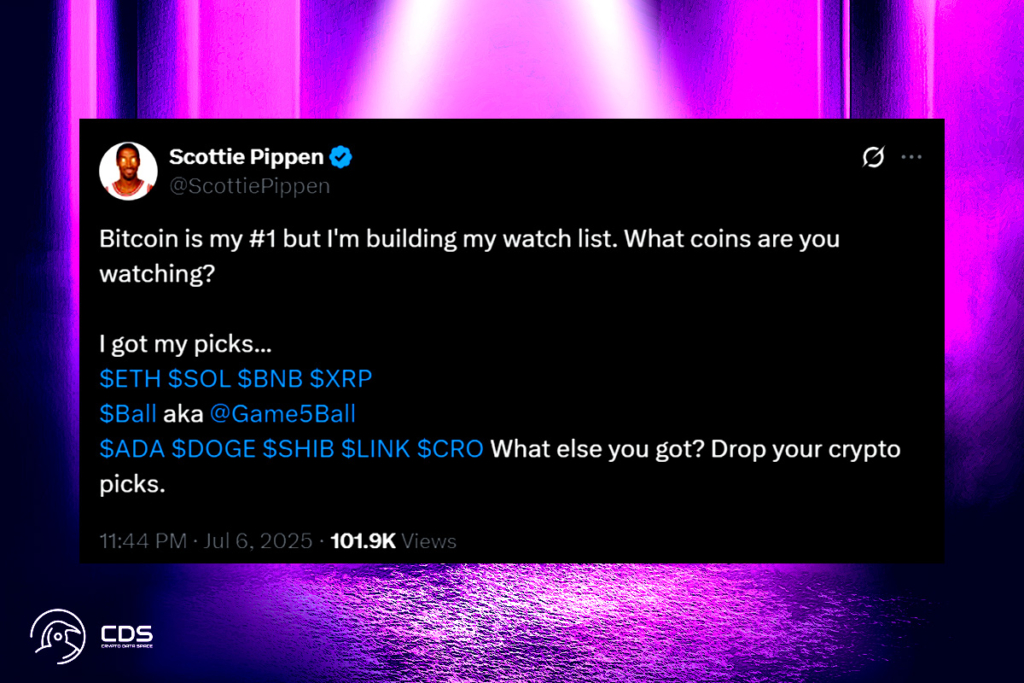 Favorite Cryptos of Scottie Pippen: ETH, SOL, DOGE & More