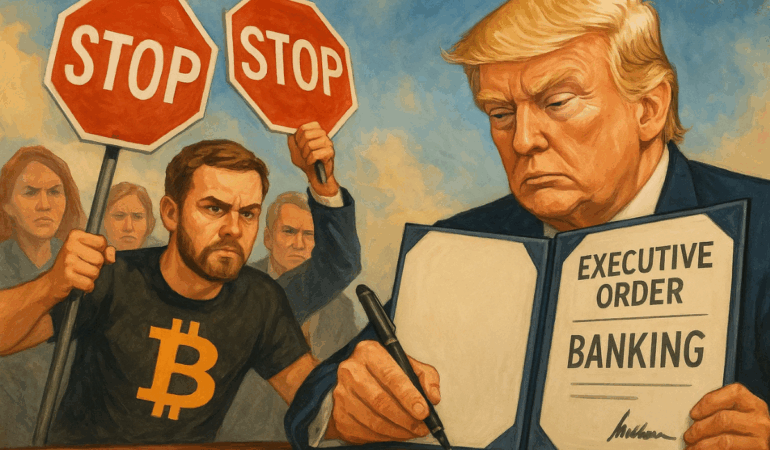 Crypto & Conservative Groups Push Back as Trump Banking Order