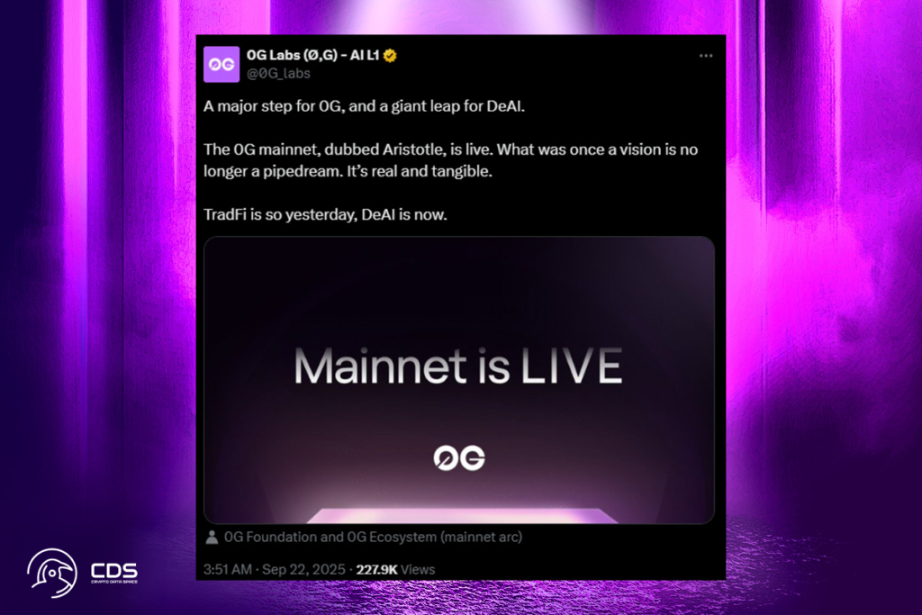 Decentralized AI Breakthrough: 0G Labs Launches Aristotle Mainnet