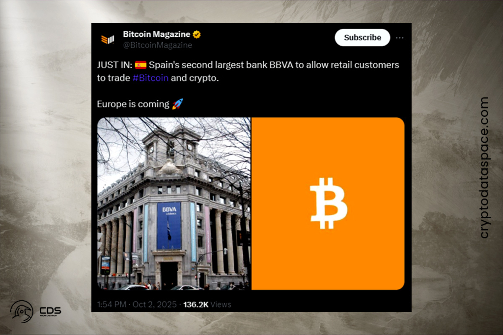 BBVA Shakes Up Finance: Customers Can Now Buy and Sell Bitcoin Like Foreign Currency