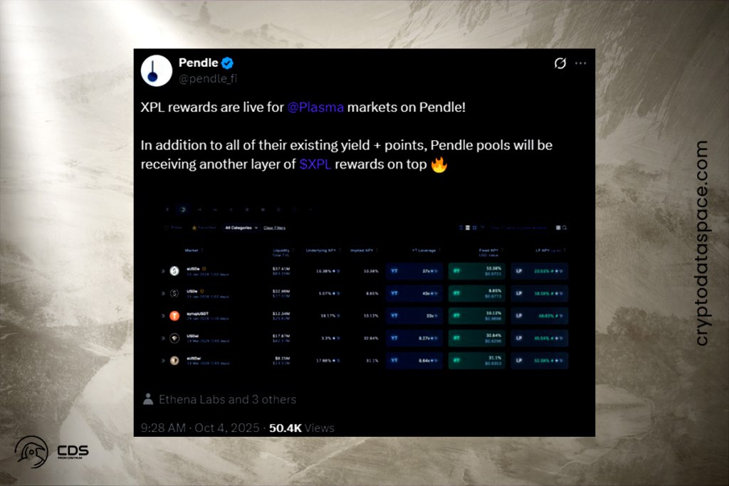 Plasma’s Collaboration with Pendle Could Unlock Higher APY for Crypto Investors