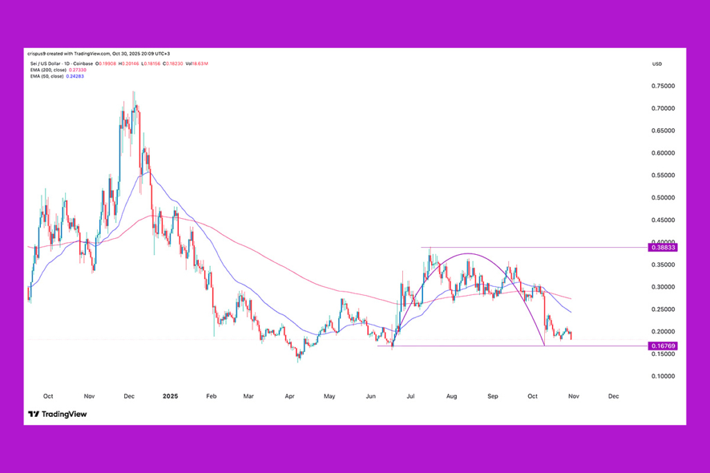 Sei Token Plummets Over 50% from August Peak