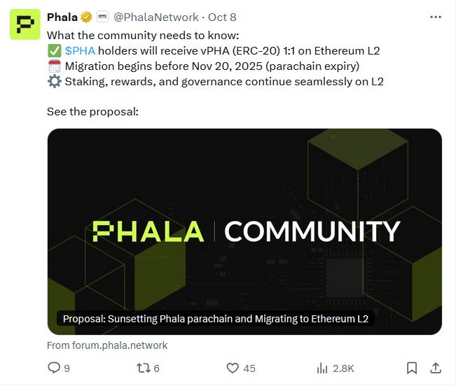 Phala Network to Migrate from Polkadot to Ethereum Layer 2