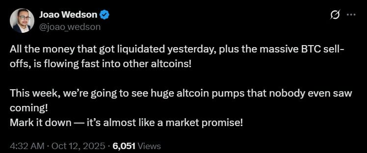 Altcoins Stabilize After $19B Liquidation Shock: Ethereum Leads Early Rotation