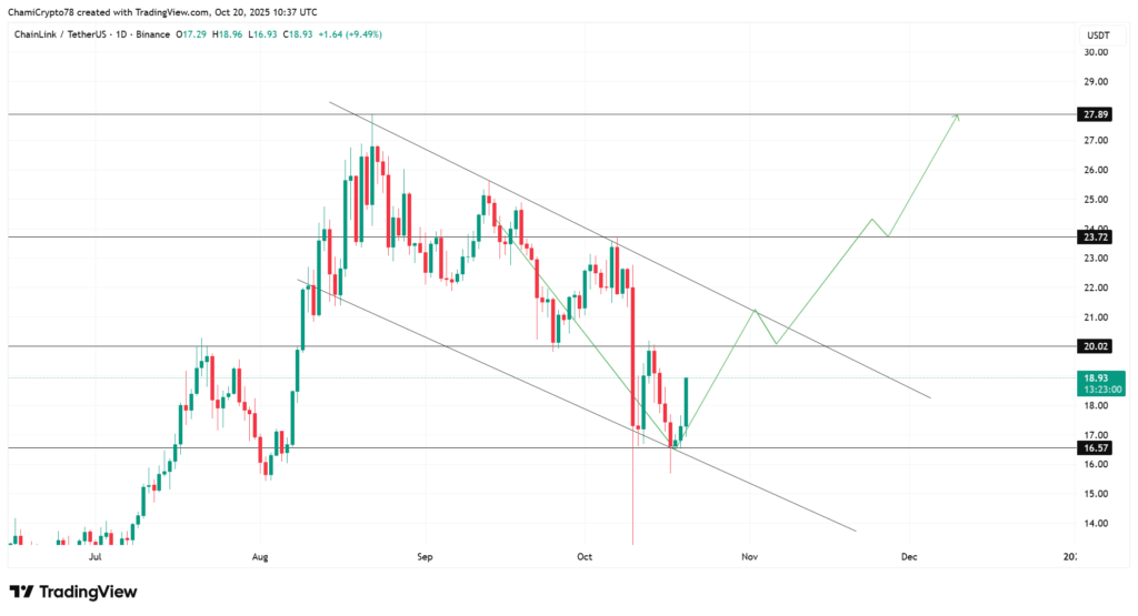 Chainlink Whales Signal Bullish Shift Amid Market Rebound