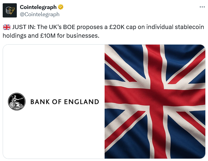 Bank of England Warns Weak Stablecoin Rules Could Spark a UK Credit Crunch