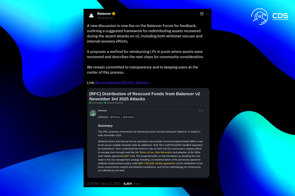 Balancer’s Massive Recovery Plan Announced After Huge DeFi Hack