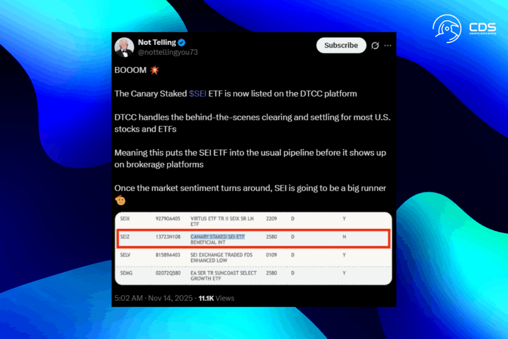 SEC Approval Pending: Canary Staked SEI ETF Clears DTCC Hurdle