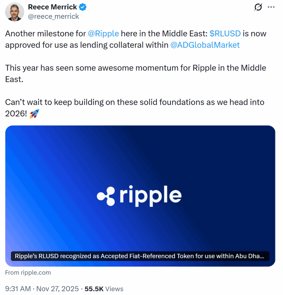 Ripple’s RLUSD Gains Institutional Approval in Abu Dhabi
