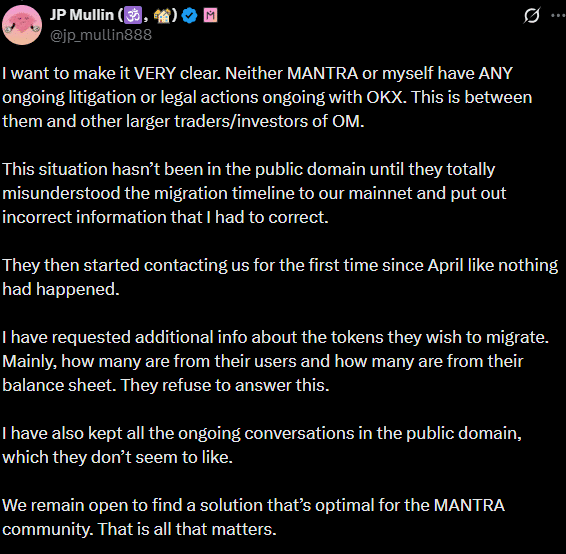 Mantra OM Token Faces Turmoil Amid Exchange Dispute